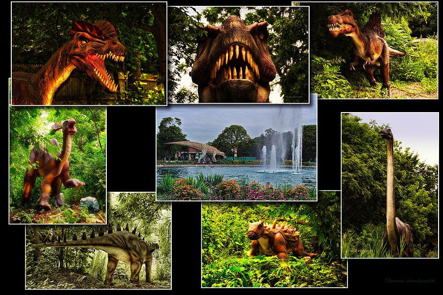 Dinos At The Zoo Collage Photograph by Thomas Woolworth
