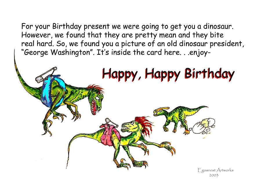 Dinosaur Kids Birthday Painting by Michael Shone SR