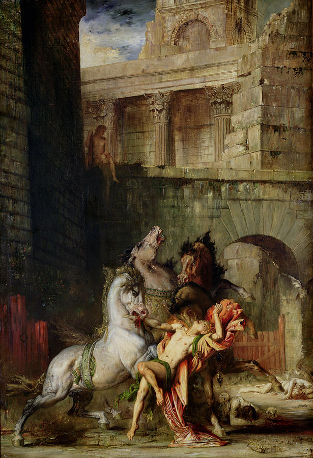 Greek Photograph - Diomedes Being Eaten By His Horses, 1865 Oil On Canvas by Gustave Moreau