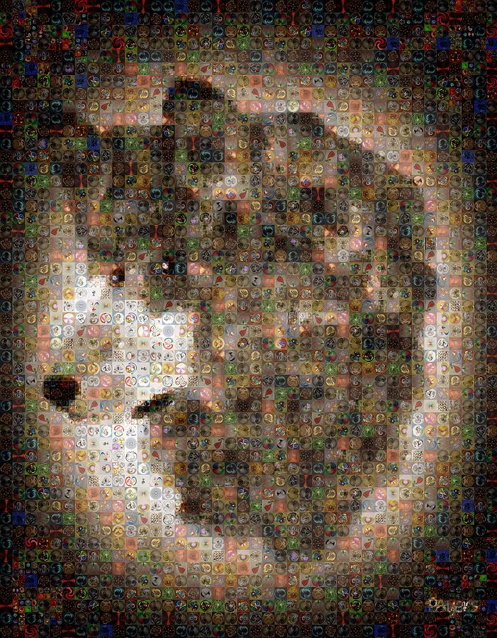 Wildlife Painting - Dire Wolf Mosaic by Paula Ayers