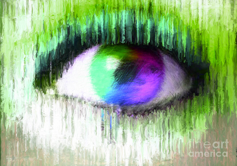 Autism Awareness Digital Art - Direct Eye Contact Green by Holley Jacobs