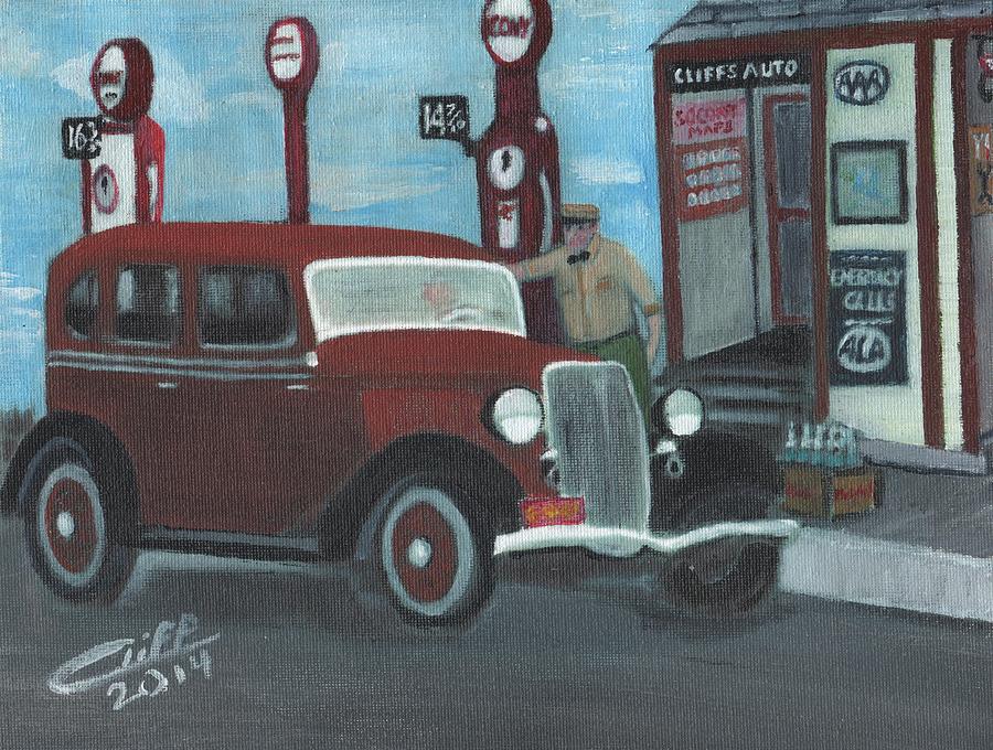 Vintage Car Painting - Directions by Cliff Wilson