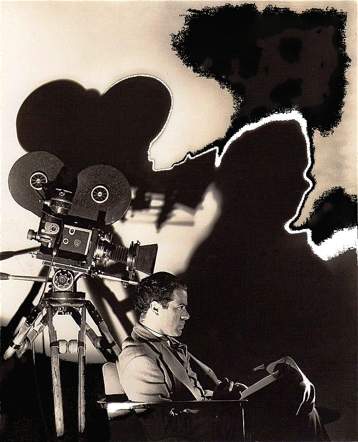 Director Frank Capra with cinematographer Joseph Walkers camera c.1931-2014 Photograph by David Lee Guss