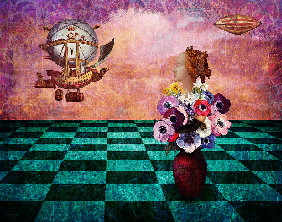 Dirigibles Digital Art - Dirigible Woman by Cat Whipple Dirigibles Digital Art - Dirigible Woman by Cat Whipple