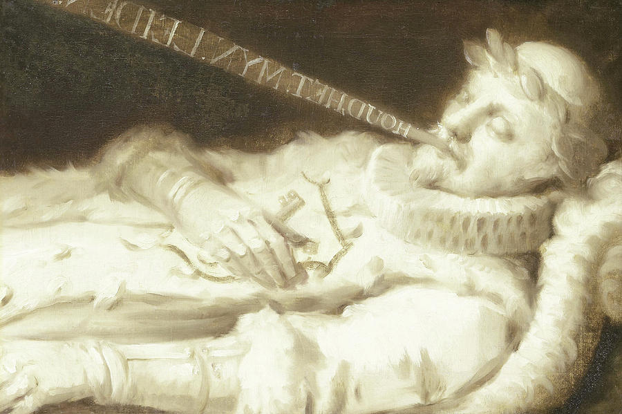 Dirk Van Bronkhorst On His Deathbed During The Siege Drawing by Litz