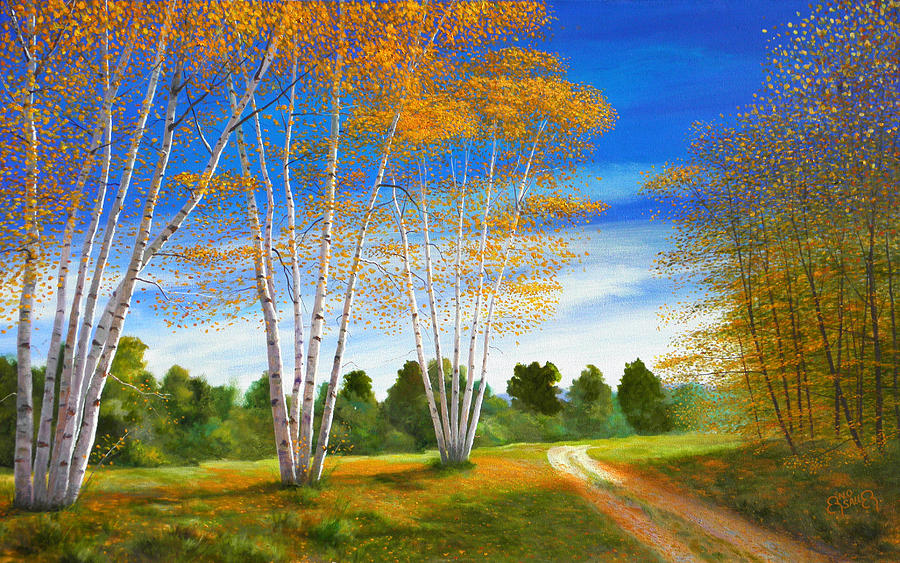 Landscape Painting - Dirt road leads nowhere by Erno Saller