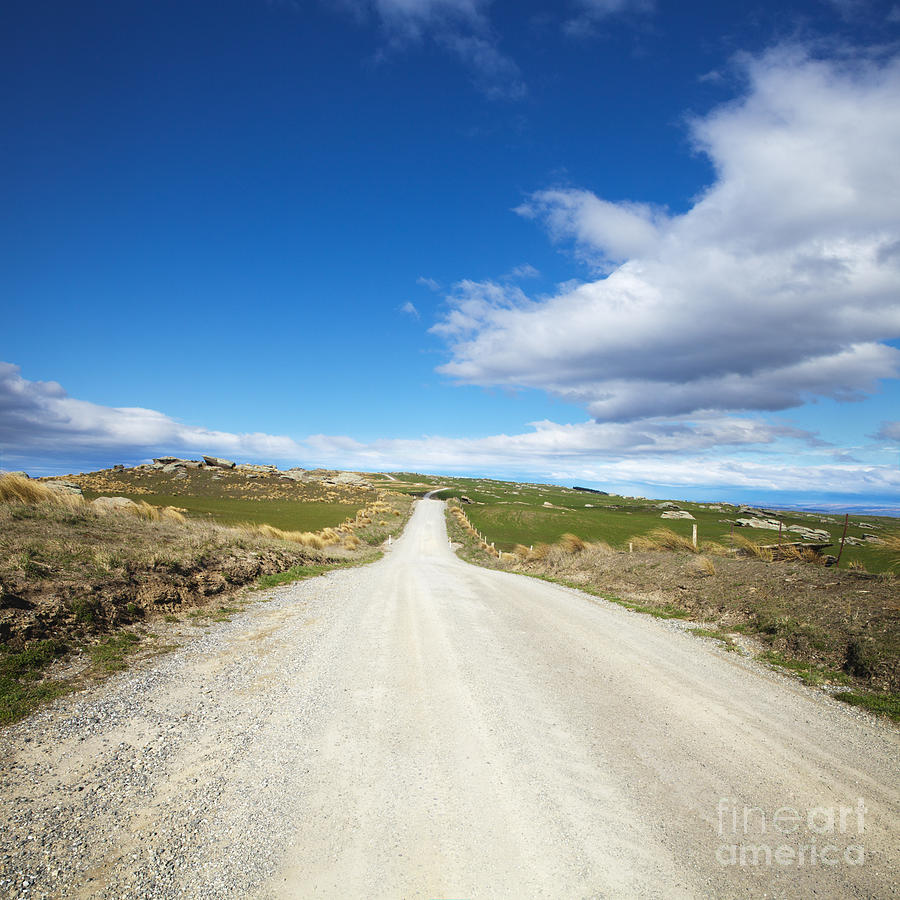 Landscape Photograph - Dirt Road Otago New Zealand by Colin and Linda McKie