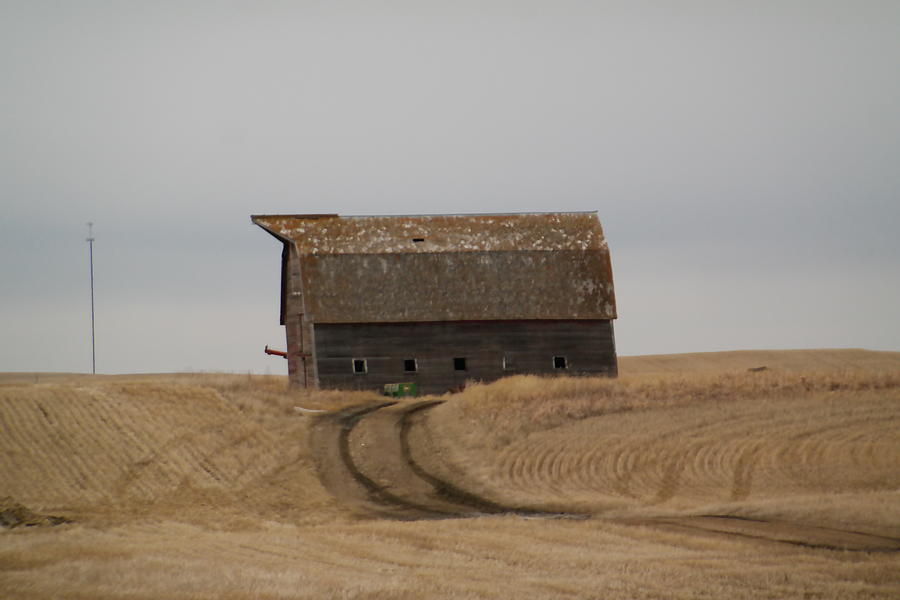 Dirt Road To An Old Leaning Barn Photograph by Jeff Swan