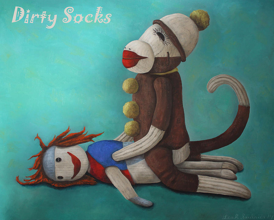 Dirty Socks 4 with Lettering Painting by Leah Saulnier The Painting Maniac
