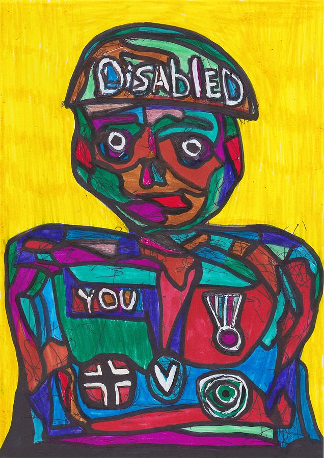 Disabled Drawing by Darrell Black