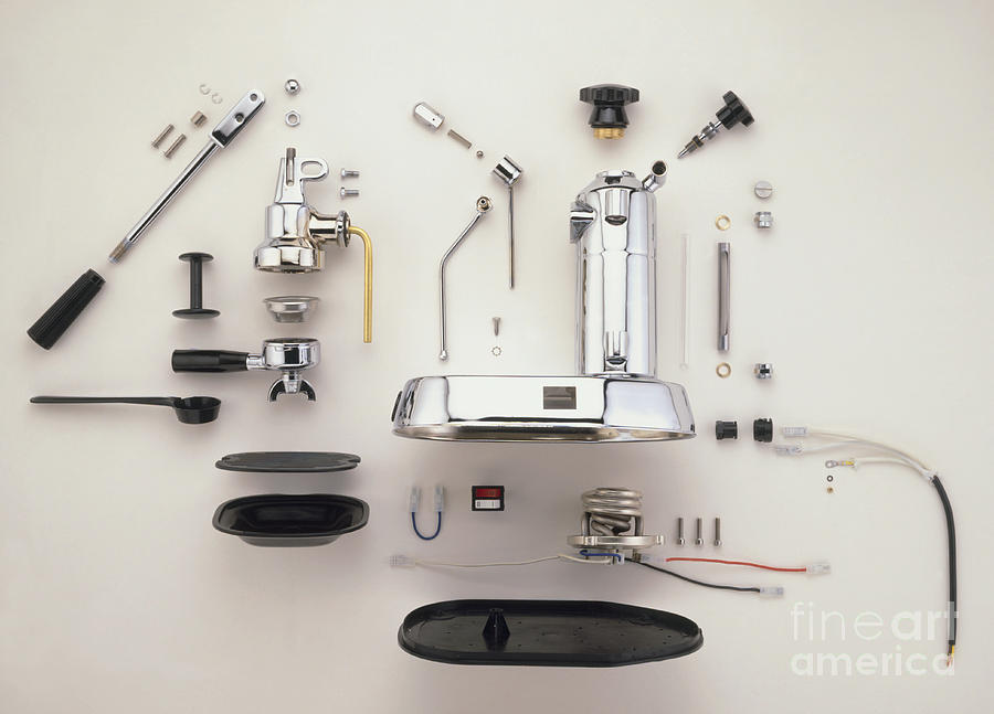 Disassembled Espresso Machine Photograph by Dave King / Dorling Kindersley / Pavoni SPA