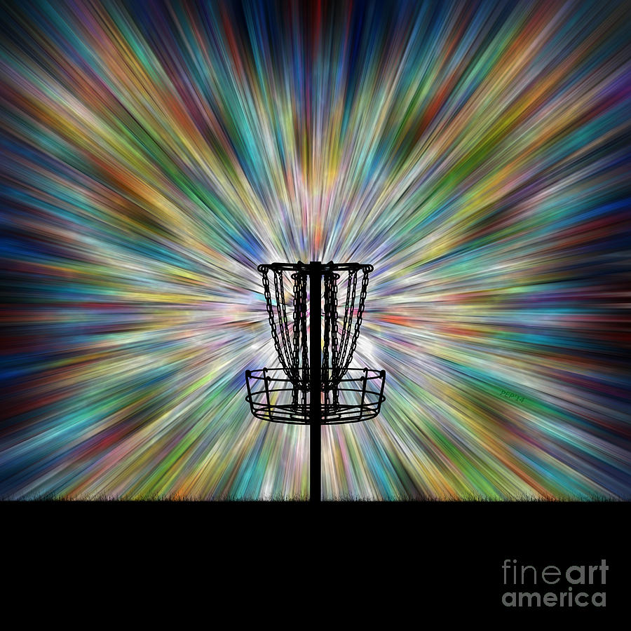 Disc Golf Basket Silhouette Digital Art by Phil Perkins