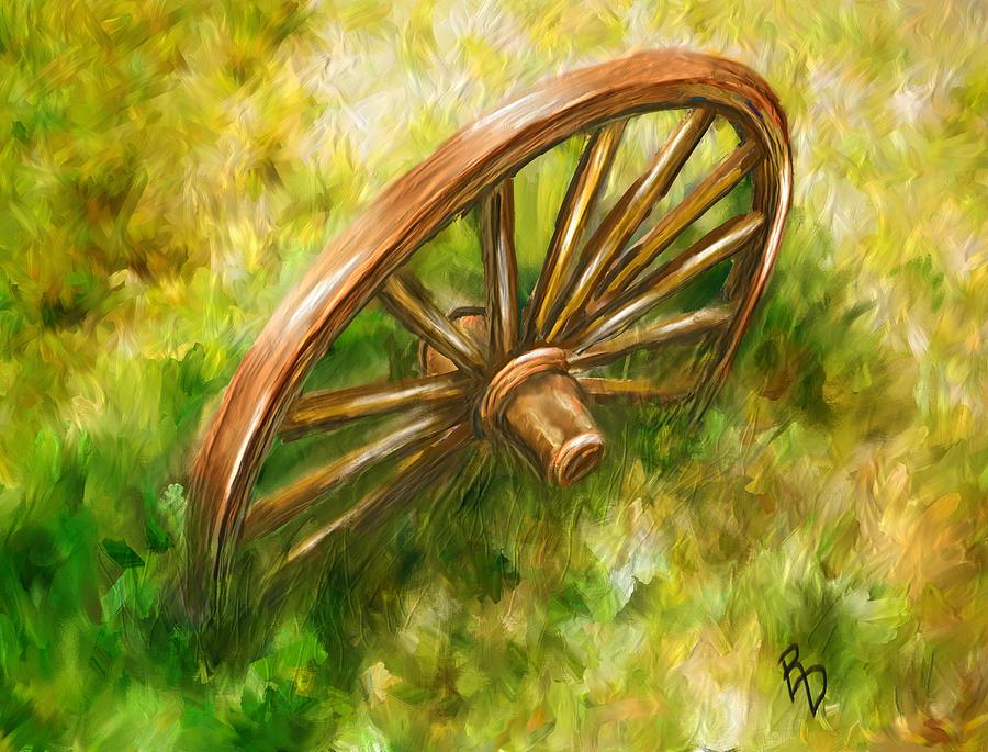 Discarded Wagon Wheel Digital Art by Ric Darrell