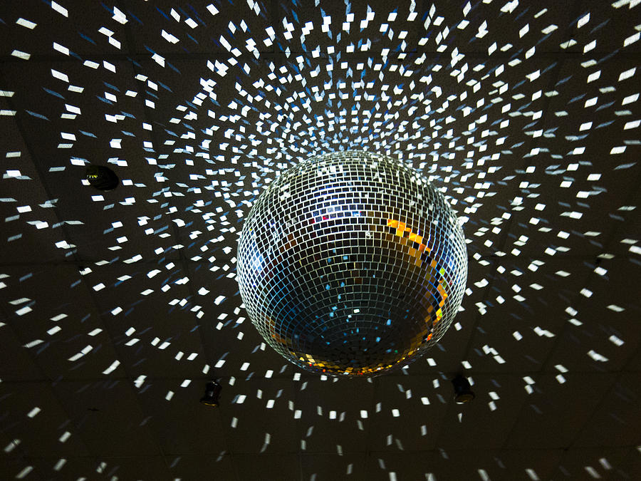 Disco Ball With Lights Hanging From Ceiling By Jason Todd