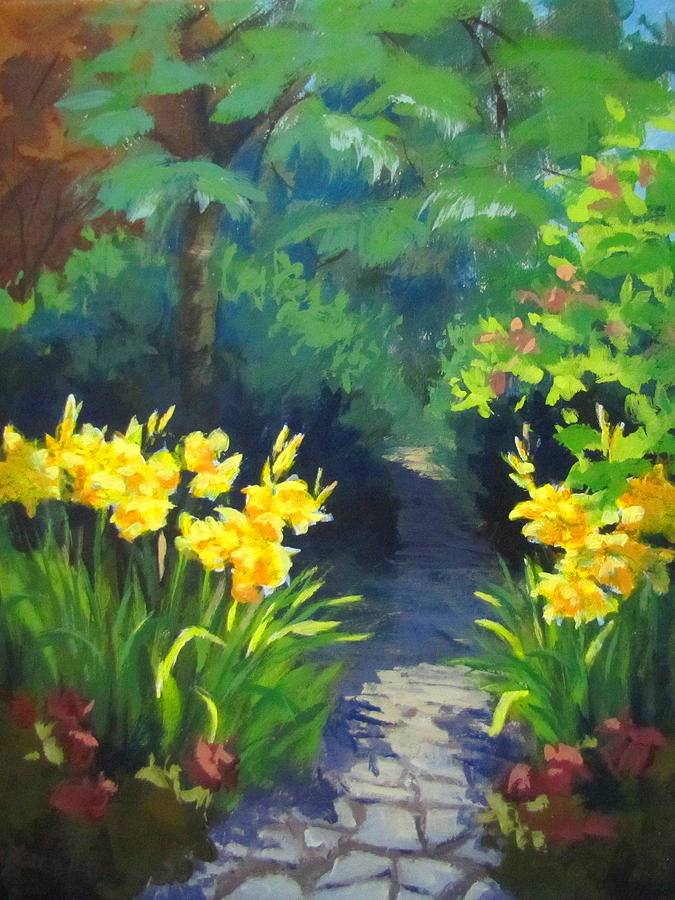 Discovery Garden Painting by Karen Ilari