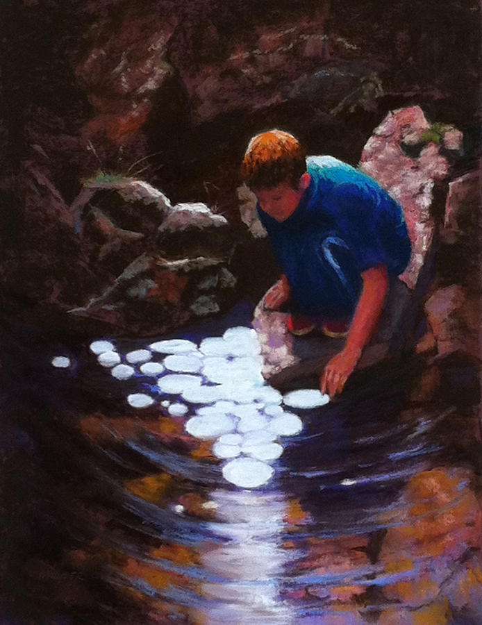 Genre Painting Painting - Discovery by Julie Mayser Genre Painting Painting - Discovery by Julie Mayser