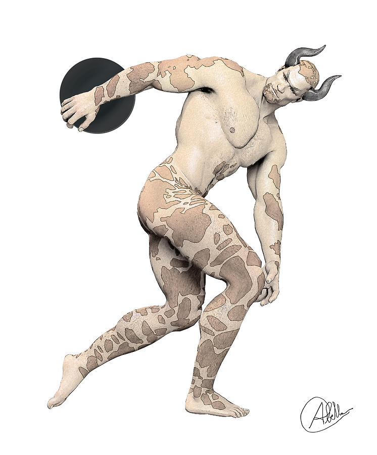 Discus Thrower satyr Digital Art by Quim Abella