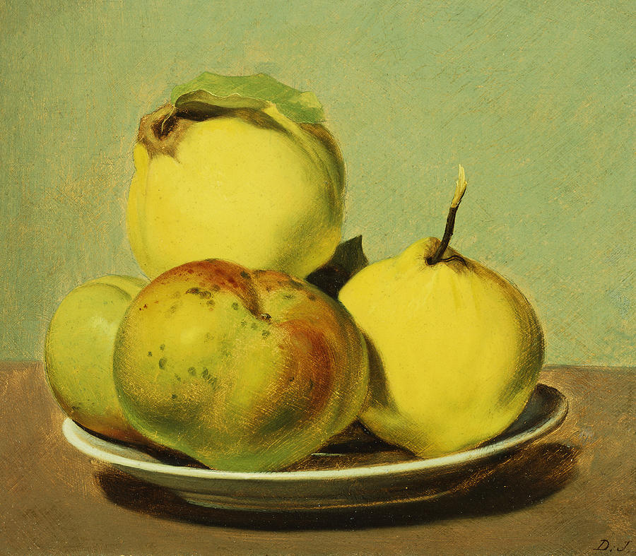 Dish of Apples and Quinces Painting by David Johnson