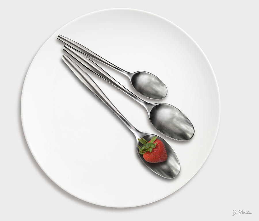 Dish Spoons and Strawberry Photograph by Joe Bonita