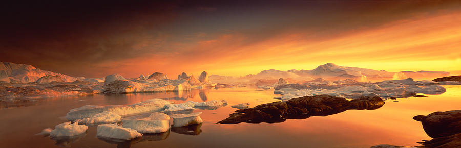 Sunset Photograph - Disko Bay, Greenland by Panoramic Images