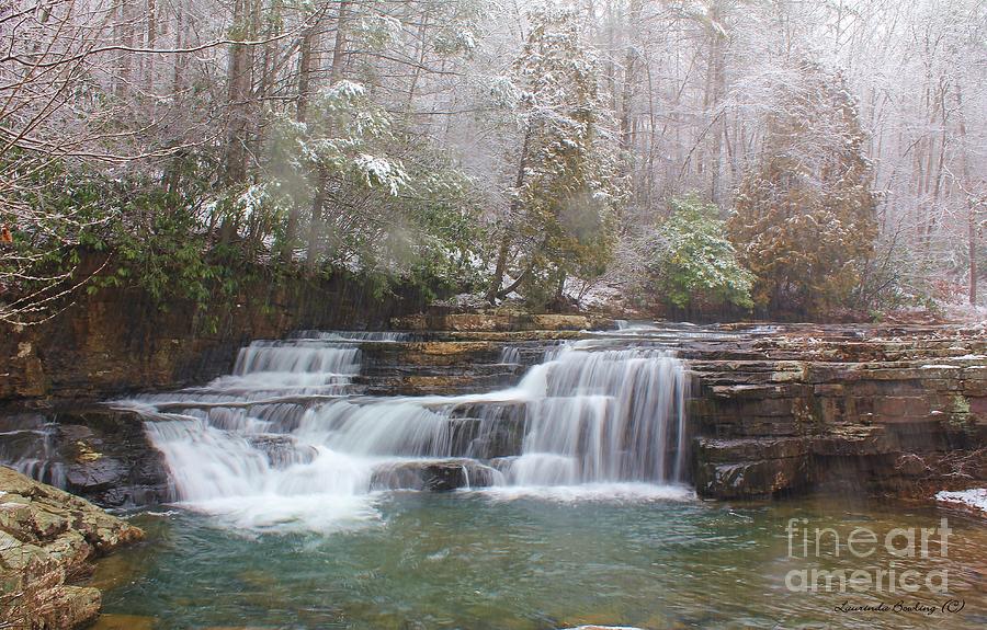 Dismal Falls in Winter Photograph by Laurinda Bowling