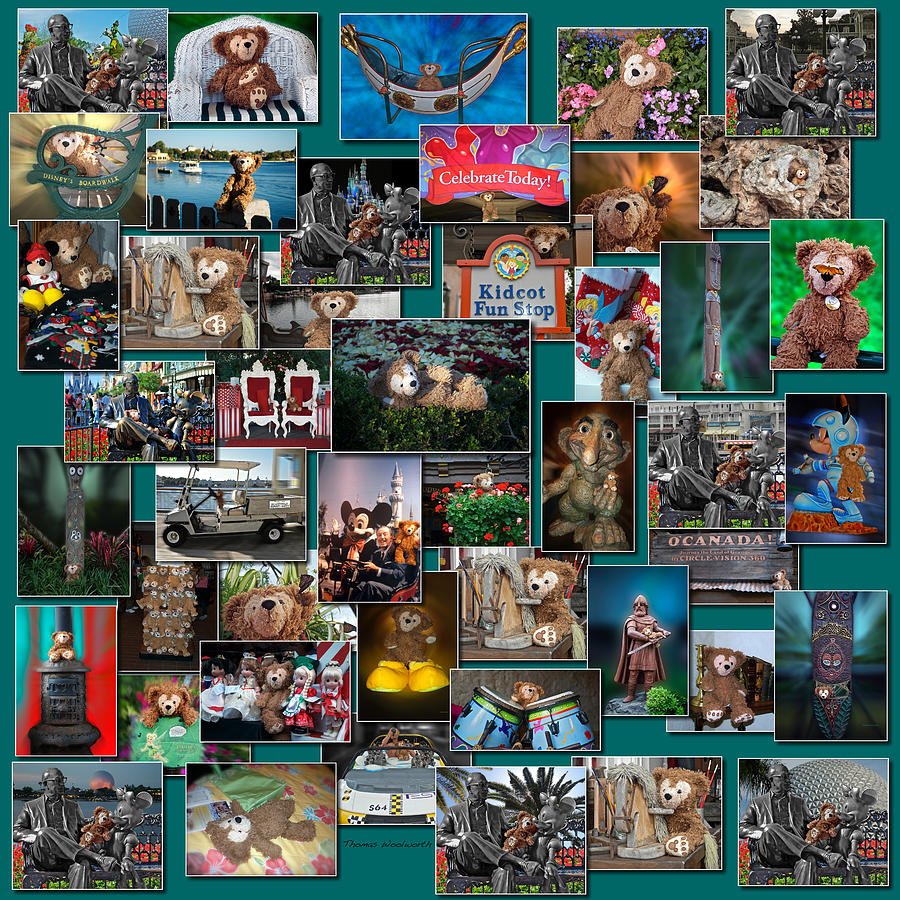 Castle Photograph - Disney Bear Collage by Thomas Woolworth