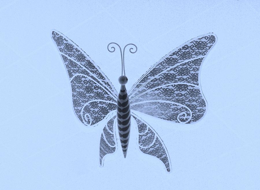 Disney Butterfly Negative Cyan Photograph by Rob Hans