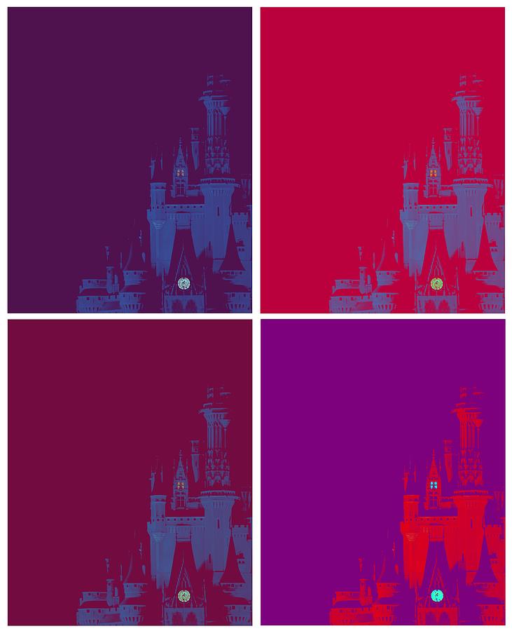 Disney Castle in purples Photograph by Jenny Hudson
