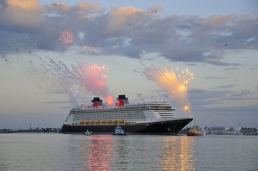 Disney Fantasy and fireworks Photograph by Bradford Martin