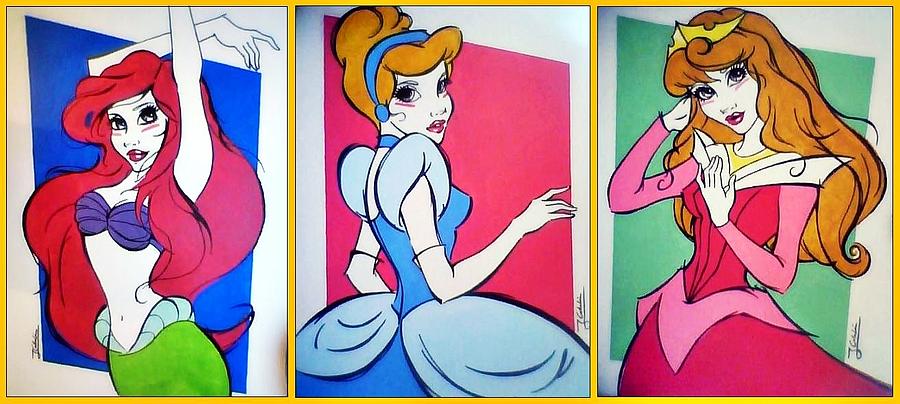 Princesses Painting - Disney princesses by Jesus Catalan