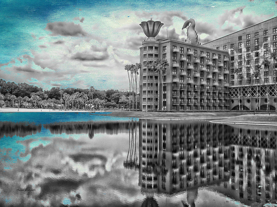 Castle Photograph - Disney World Dolphin Resort After The Storm SC Textured by Thomas Woolworth