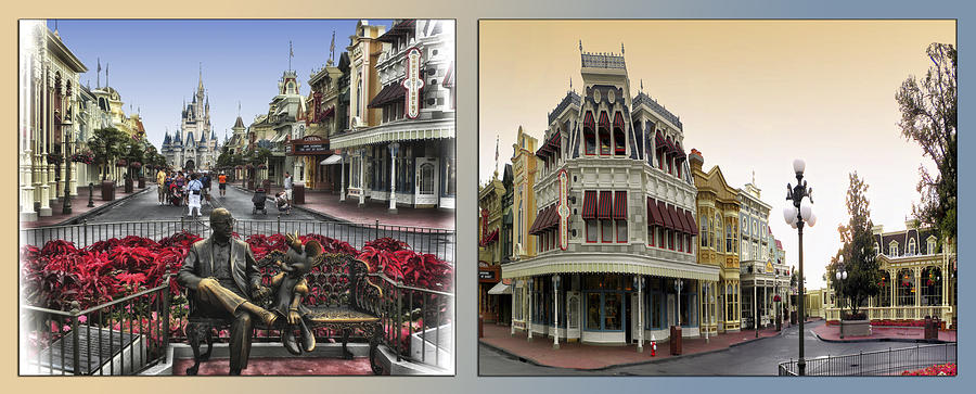 Disney World Main Street 2 Panel 01 Photograph by Thomas Woolworth