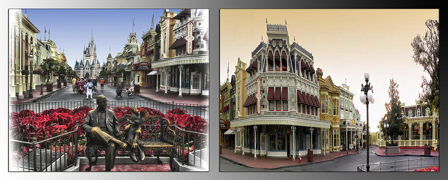 Disney World Main Street 2 Panel 02 Photograph by Thomas Woolworth