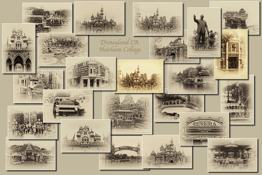 Disneyland CA Heirloom Collage Photograph by Thomas Woolworth