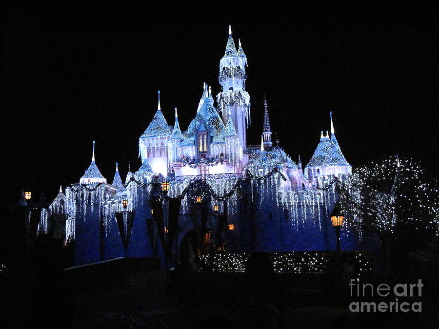 Disneyland Castle Christmas Night Photograph by Patrick Morgan