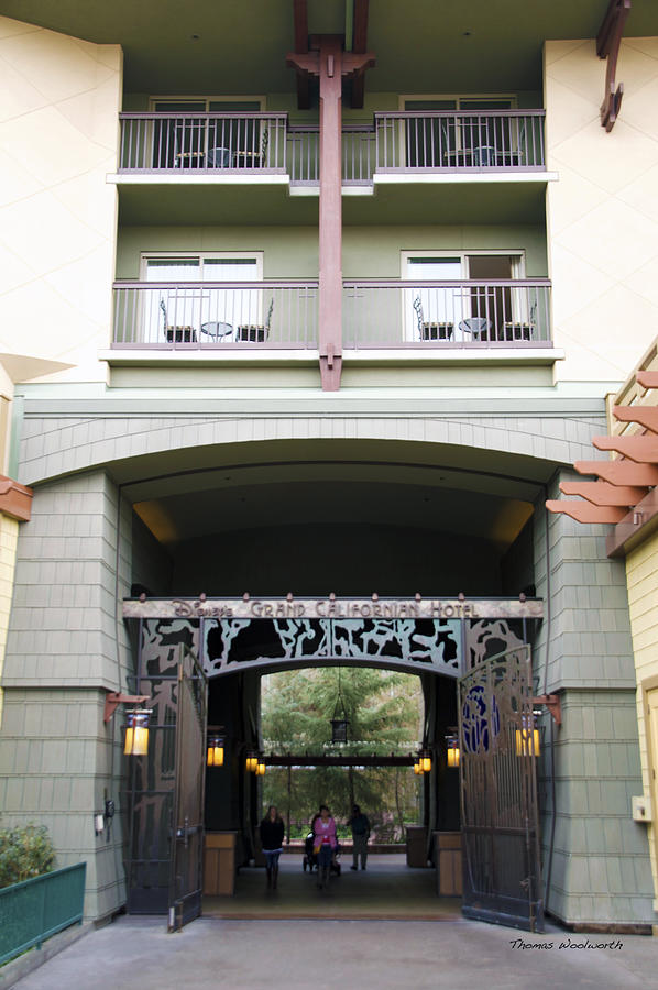 Anaheim Photograph - Disneyland Grand Californian Hotel Downtown Entrance by Thomas Woolworth