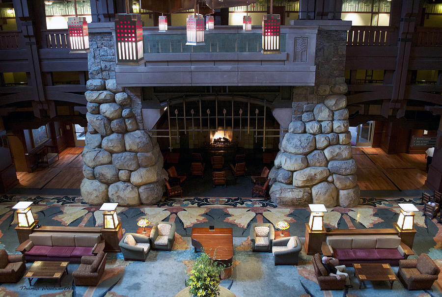 Disneyland Grand Californian Hotel Fireplace 01 Photograph by Thomas ...