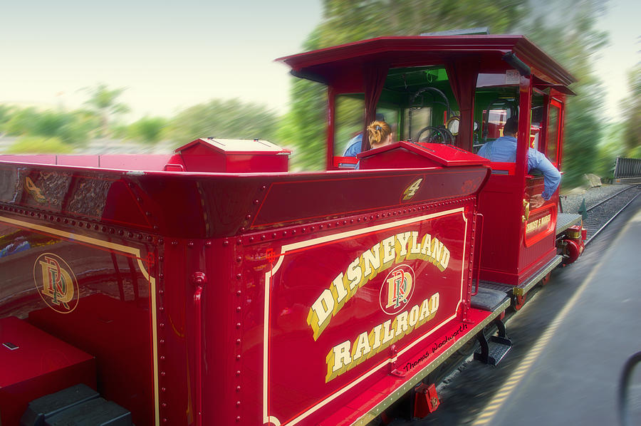 Castle Photograph - Disneyland RR Red Engine 4 by Thomas Woolworth