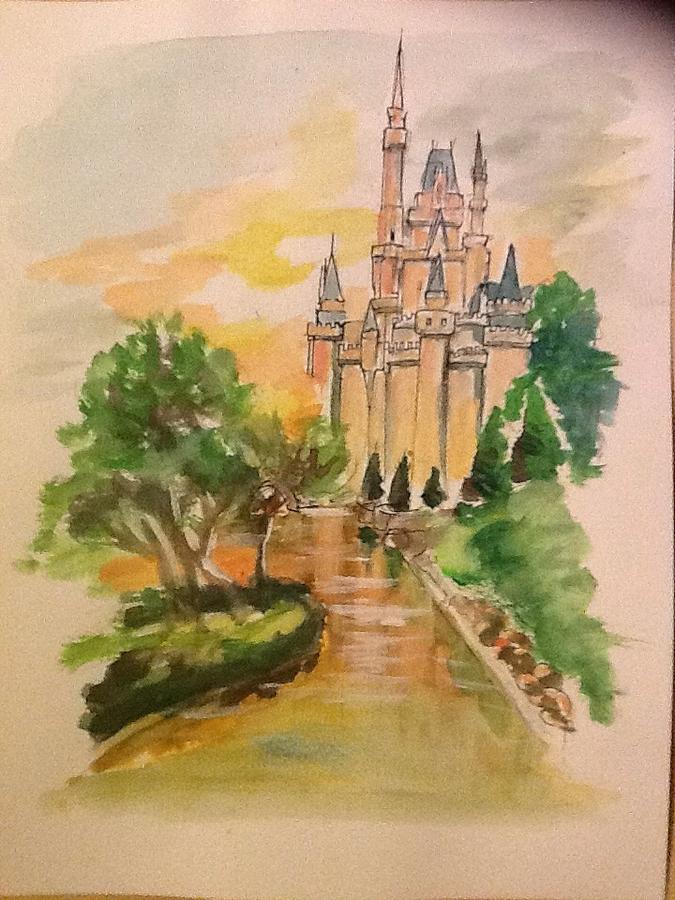 Lanscaping Painting - Disneyland by Suann Li