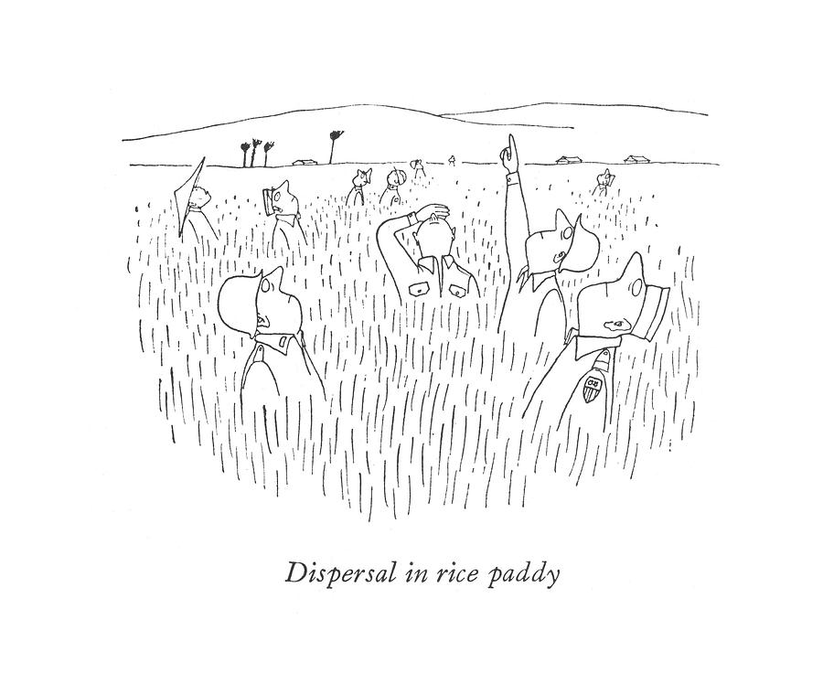 Dispersal In Rice Paddy Drawing by Saul Steinberg