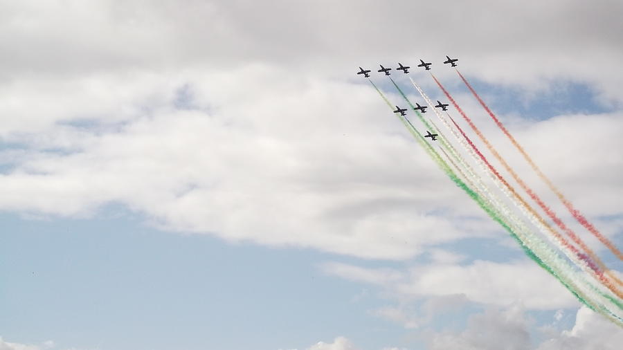Air Show Photograph - Displaying the Flag by Tracey Williams