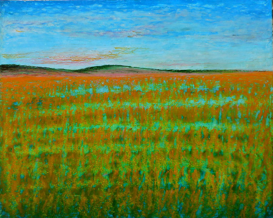Distance from a Field Painting by Carolyn Doe