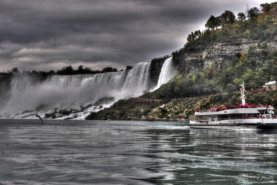 Waterfall Photograph - Distant Falls of Niagara  by Michael Frank Jr