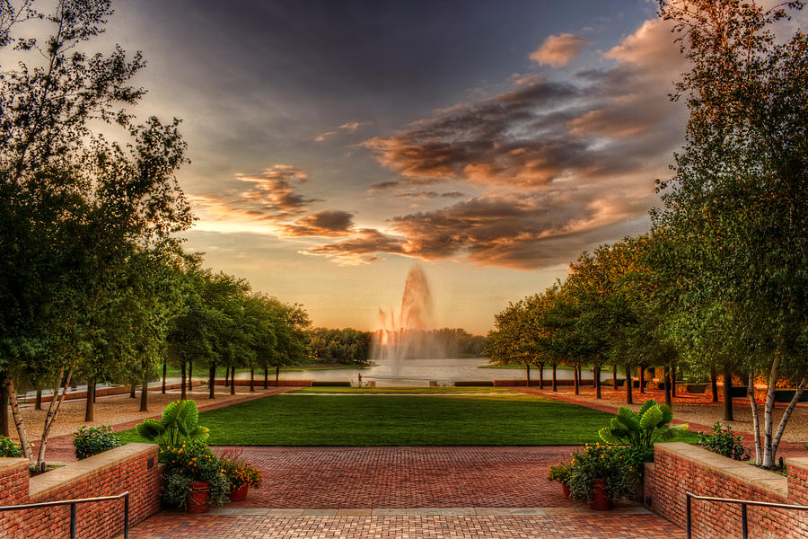 Distant Fountain Photograph by Scott Wood