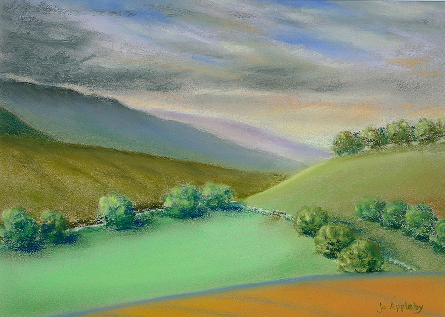 Distant Hills Painting by Jo Appleby