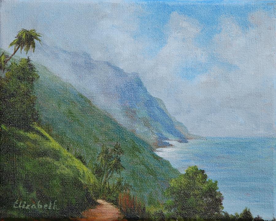 Mountain Painting - Distant Seaside by Beth Maddox
