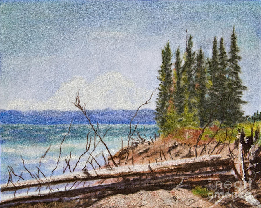 Yellowstone Lake Painting by Terry Anderson