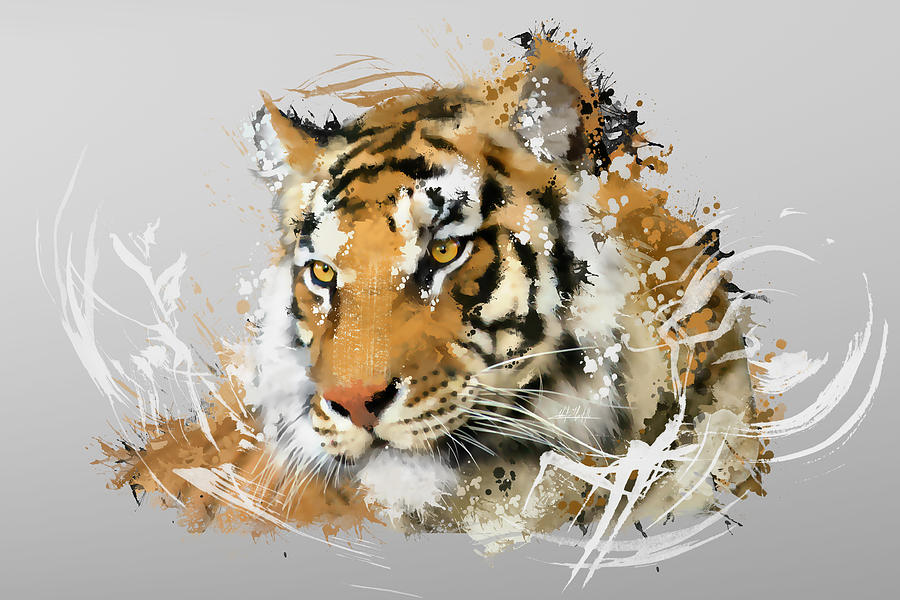 Animal Digital Art - Distant Tiger by Victor  Castillo