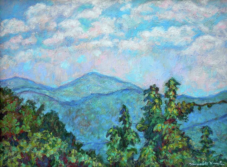 Blue Ridge Mountains Painting - Distant View of Peaks of Otter by Kendall Kessler Blue Ridge Mountains Painting - Distant View of Peaks of Otter by Kendall Kessler