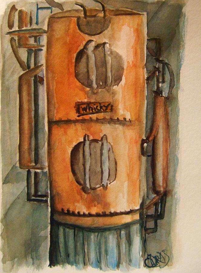 Distilling Kentucky Bourbon Painting by Elaine Duras